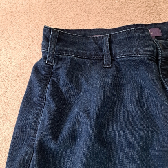 NYDJ Denim Teresa Trouser Jeans Womens Size 10 Blue Dark Wash Wide Leg - Picture 4 of 10